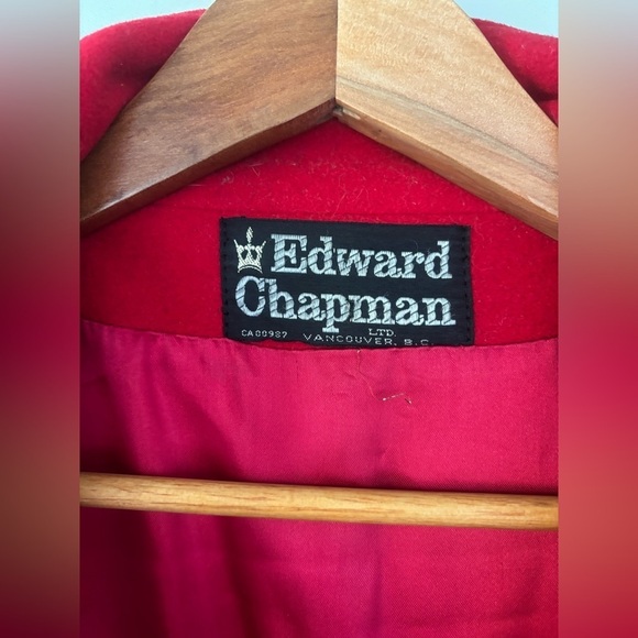 EDWARD CHAPMAN Cashmere Virgin Wool Stunning Red Long Coat S10 Like New W/ Belt - Picture 12 of 16
